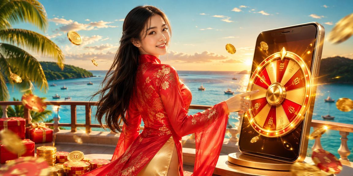 Người phụ nữ mặc áo dài chơi roulette tại khu nghỉ dưỡng Phú Quốc trong không khí tươi vui